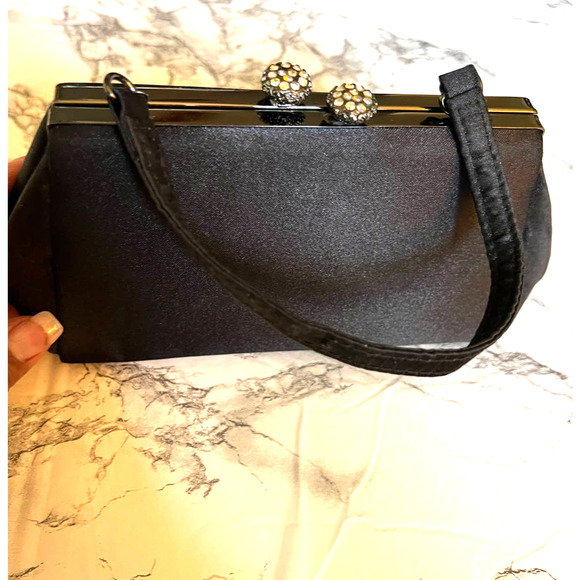 Jessica McClintock Small Black evening clutch bag - Picture 7 of 8